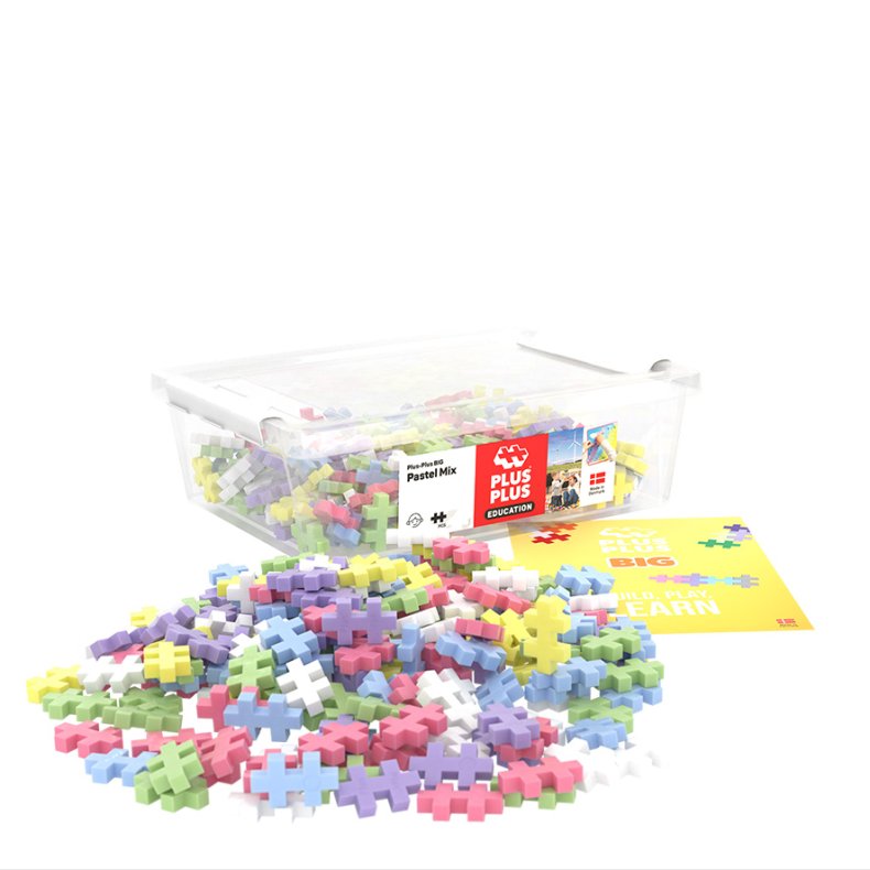 Plus plus big pastell 200 biter boks (konomi-pakke)