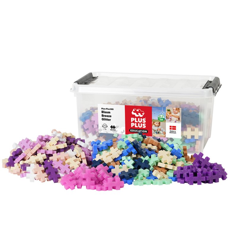 Plus plus big blomsterbris og glitter 400 biter boks (�konomi-pakke)