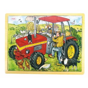 Traktor - Puslespill i tre - 24 brikker